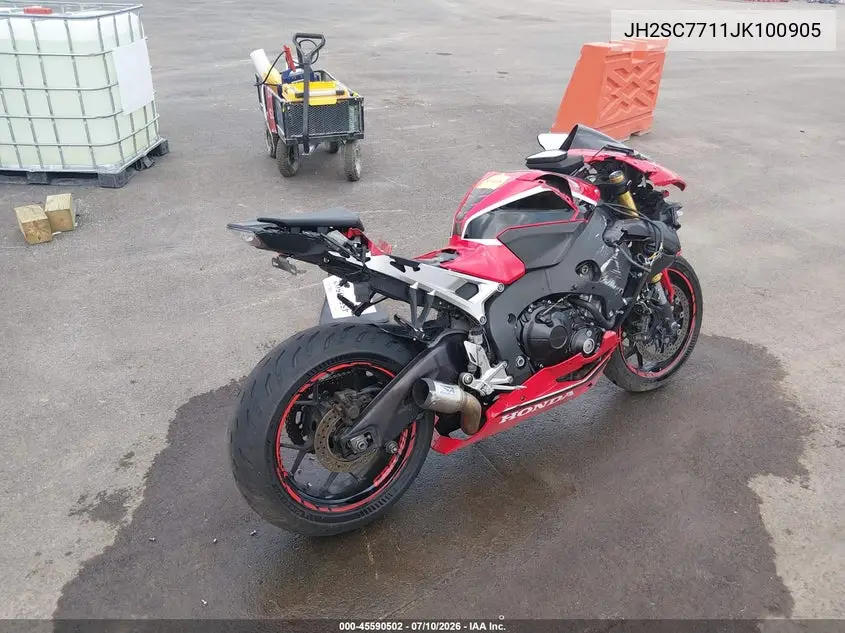 2018 Honda Cbr1000 Rr VIN: JH2SC7711JK100905 Lot: 45590502