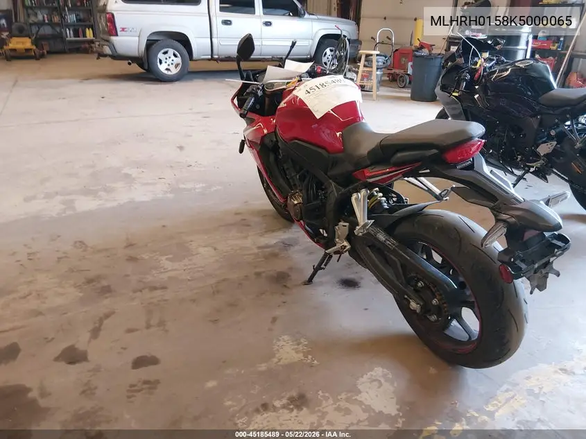 2019 Honda Cbr650 Ra VIN: MLHRH0158K5000065 Lot: 45185489
