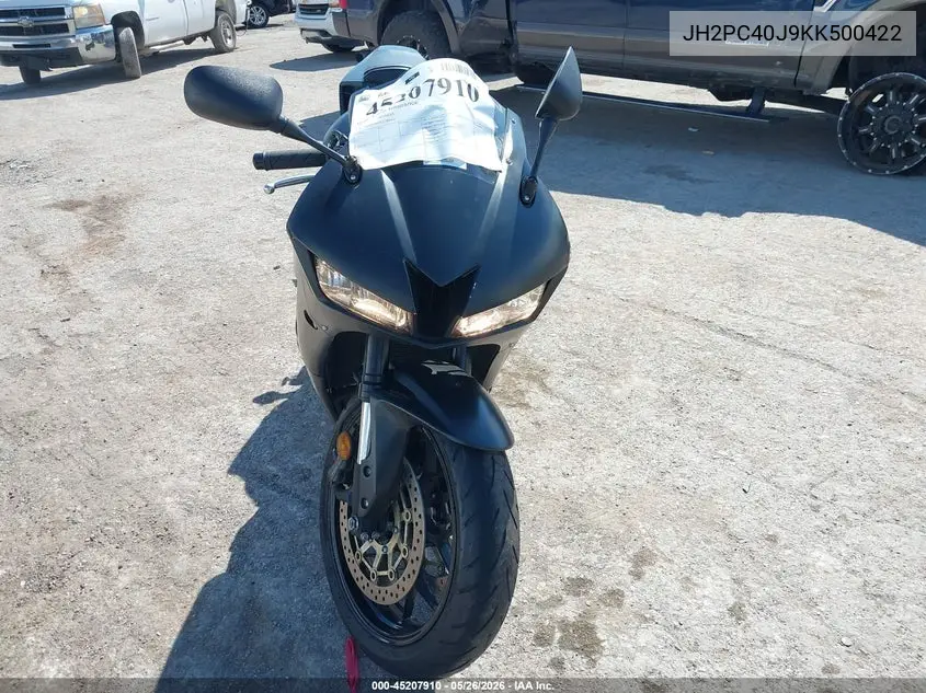 2019 Honda Cbr600 Rr VIN: JH2PC40J9KK500422 Lot: 45207910
