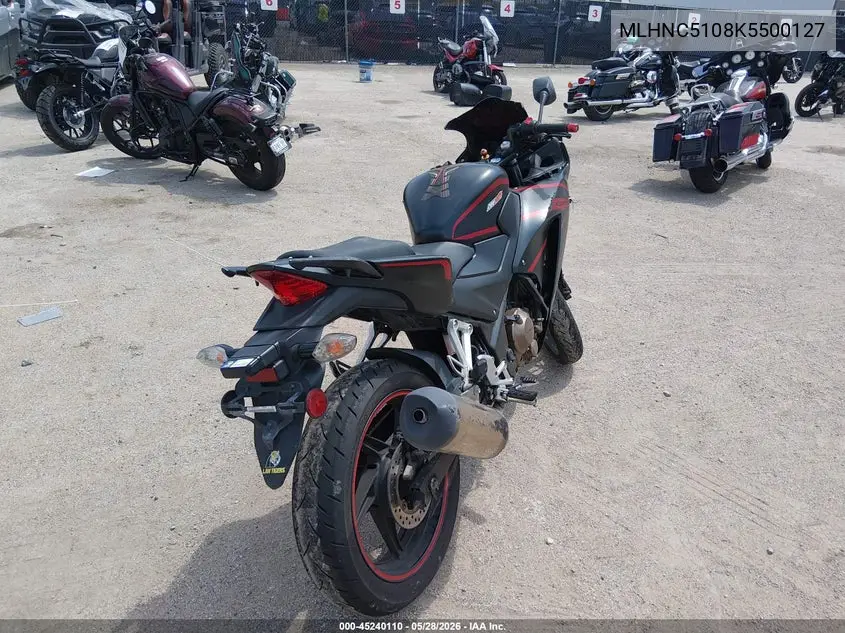2019 Honda Cbr300 R VIN: MLHNC5108K5500127 Lot: 45240110