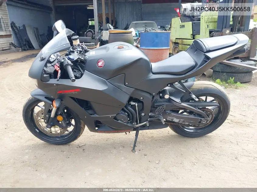 2019 Honda Cbr600 Rr VIN: JH2PC40J5KK500658 Lot: 45352473