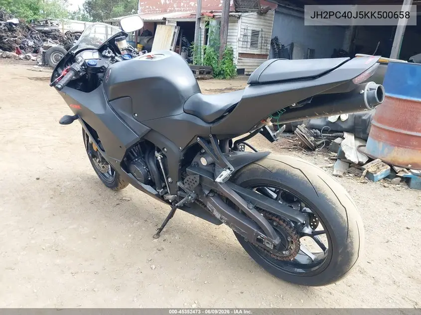 2019 Honda Cbr600 Rr VIN: JH2PC40J5KK500658 Lot: 45352473