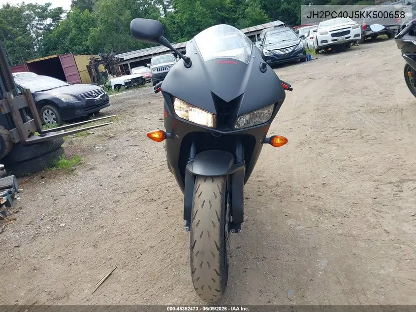 2019 Honda Cbr600 Rr VIN: JH2PC40J5KK500658 Lot: 45352473