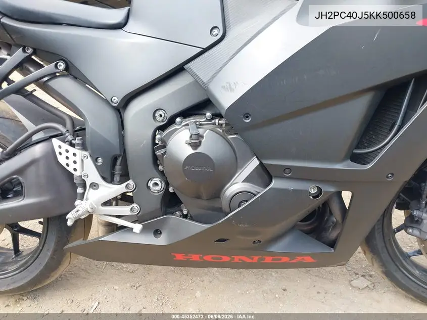 2019 Honda Cbr600 Rr VIN: JH2PC40J5KK500658 Lot: 45352473