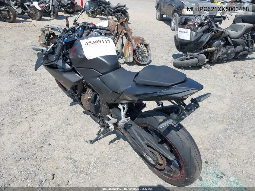2019 Honda Cbr500 R VIN: MLHPC621XK5000458 Lot: 45369117