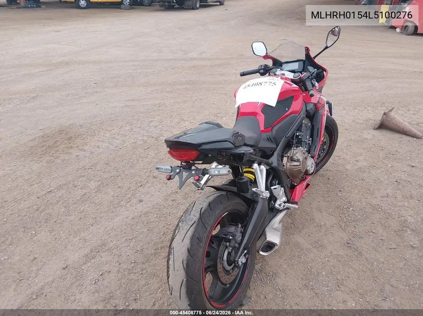 2020 Honda Cbr650 Ra VIN: MLHRH0154L5100276 Lot: 45408775