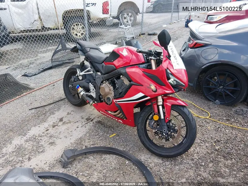 2020 Honda Cbr650 Ra VIN: MLHRH0154L5100228 Lot: 45482952