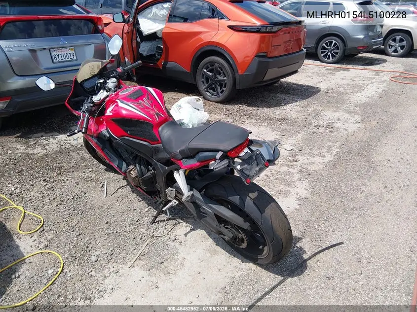 2020 Honda Cbr650 Ra VIN: MLHRH0154L5100228 Lot: 45482952
