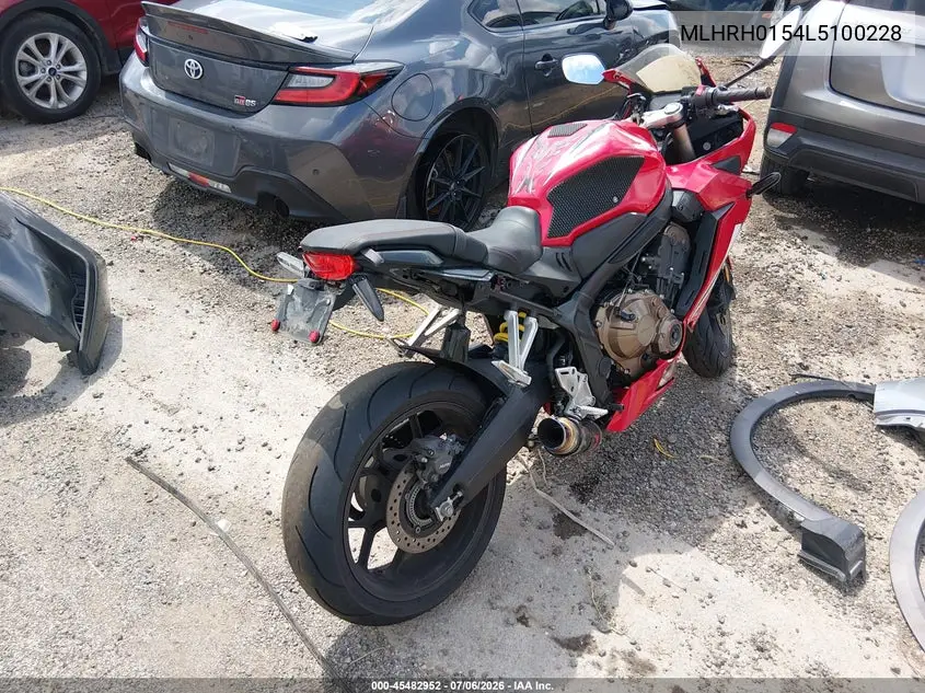 2020 Honda Cbr650 Ra VIN: MLHRH0154L5100228 Lot: 45482952
