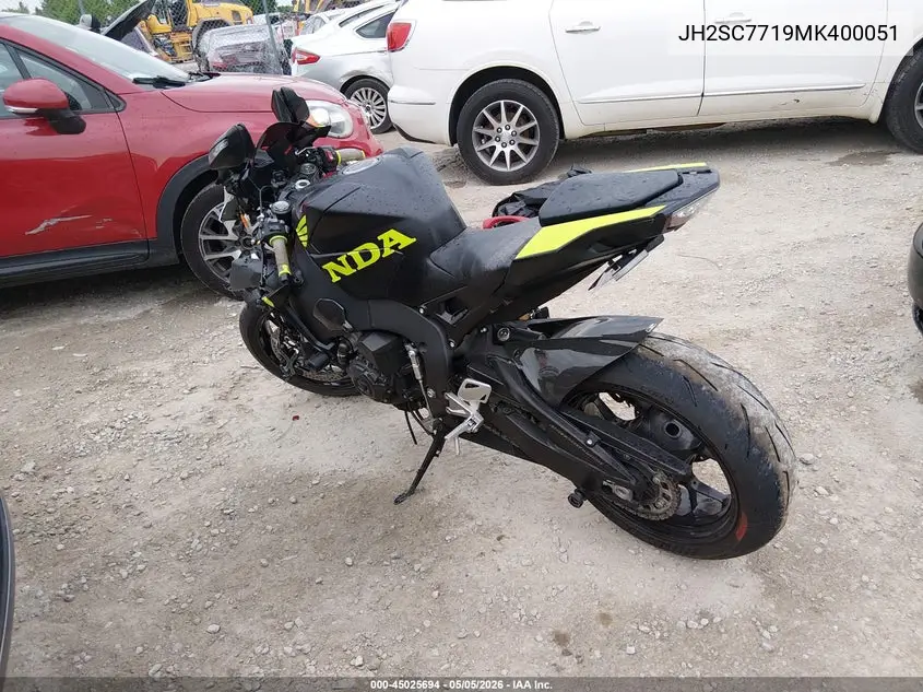2021 Honda Cbr1000 Rr VIN: JH2SC7719MK400051 Lot: 45025694