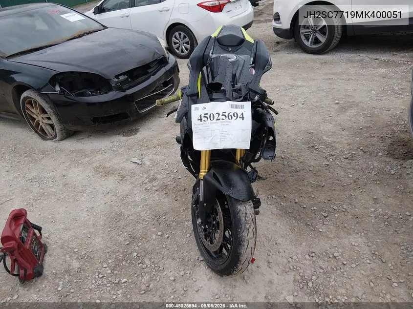 2021 Honda Cbr1000 Rr VIN: JH2SC7719MK400051 Lot: 45025694