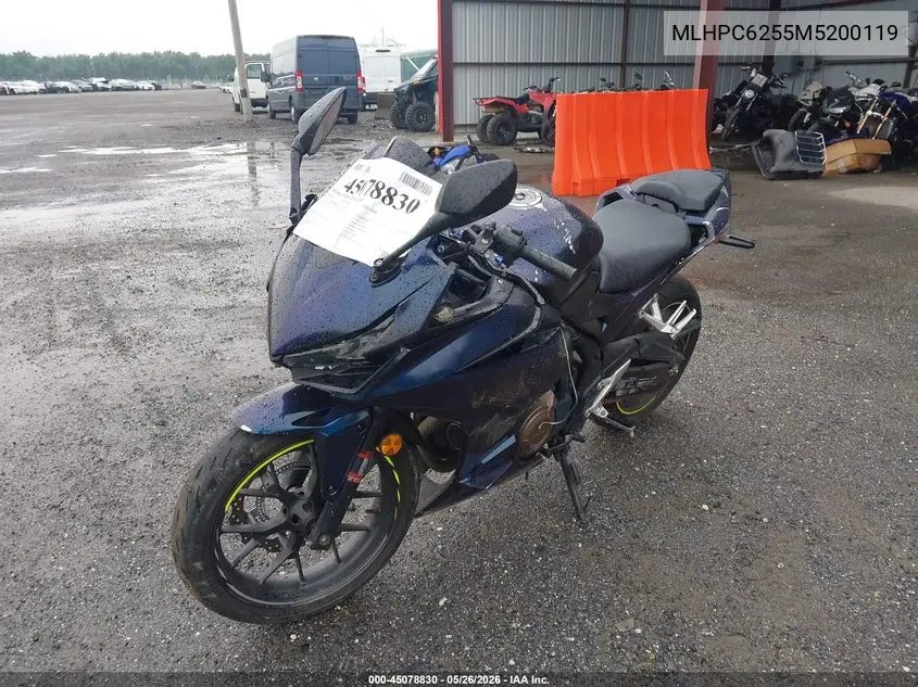 2021 Honda Cbr500 Ra VIN: MLHPC6255M5200119 Lot: 45078830