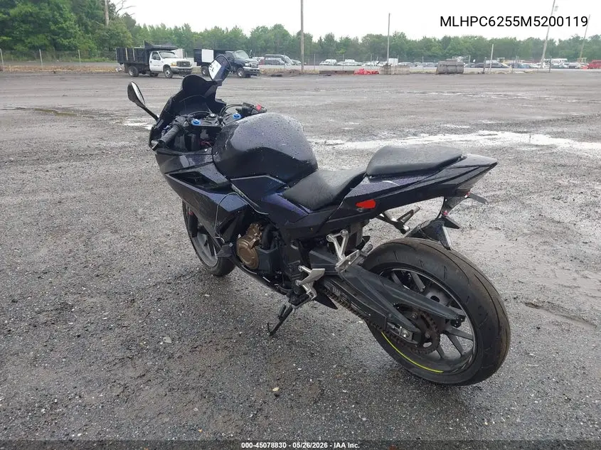 2021 Honda Cbr500 Ra VIN: MLHPC6255M5200119 Lot: 45078830