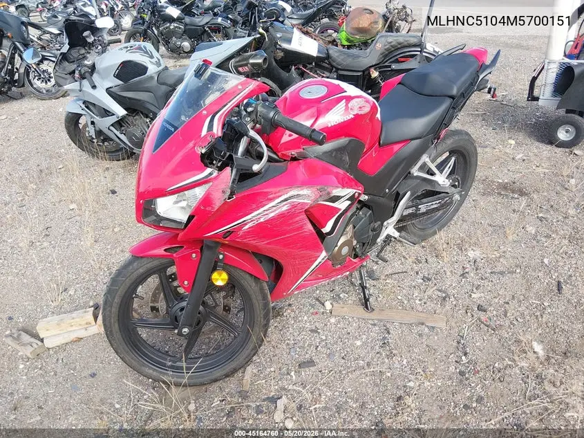 2021 Honda Cbr300 R VIN: MLHNC5104M5700151 Lot: 45164760
