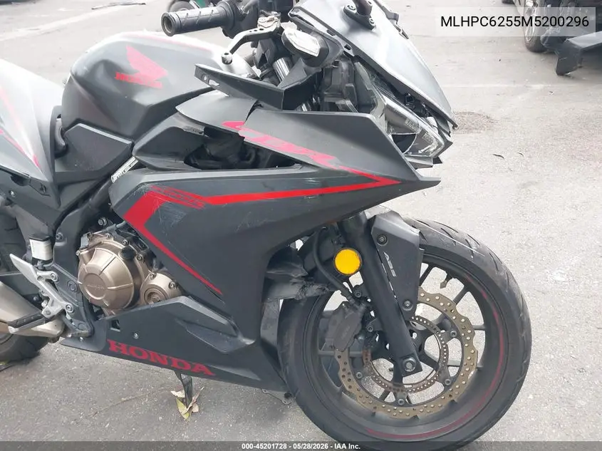 2021 Honda Cbr500 Ra VIN: MLHPC6255M5200296 Lot: 45201728