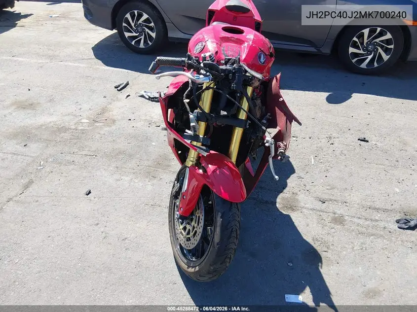 2021 Honda Cbr600 Rr VIN: JH2PC40J2MK700240 Lot: 45288472