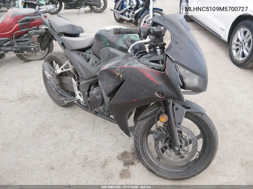 2021 Honda Cbr300 R VIN: MLHNC5109M5700727 Lot: 45651530