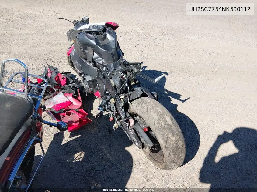 2022 Honda Cbr1000 Ra VIN: JH2SC7754NK500112 Lot: 45337588