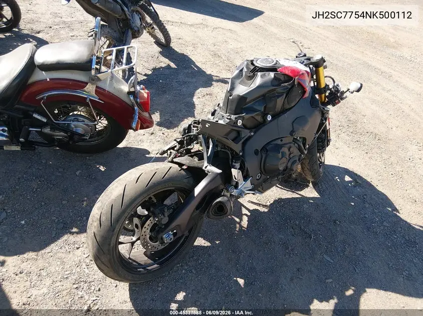 2022 Honda Cbr1000 Ra VIN: JH2SC7754NK500112 Lot: 45337588