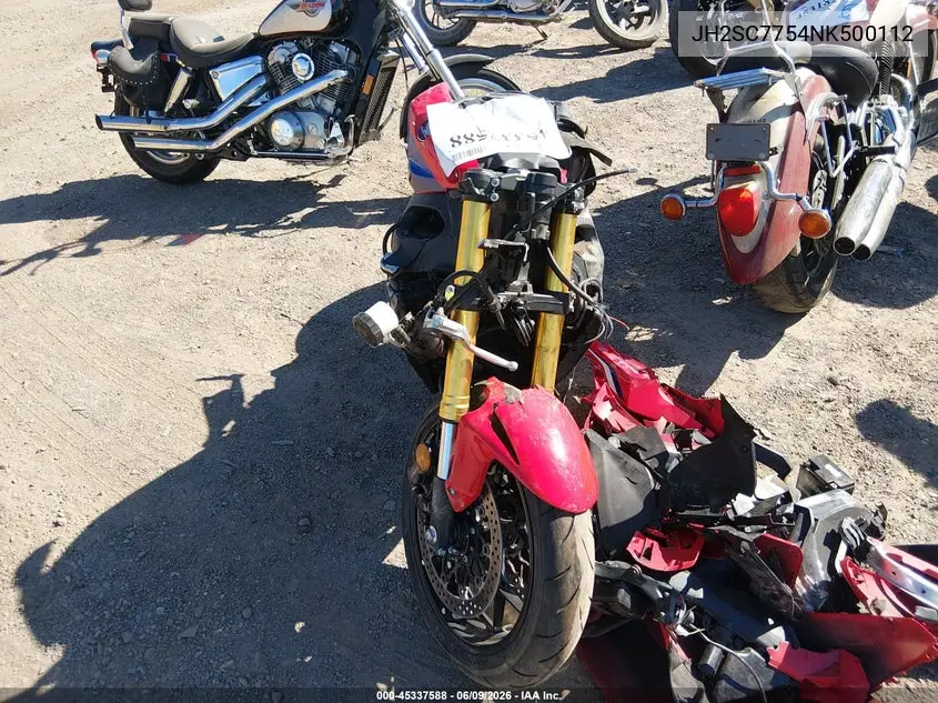 2022 Honda Cbr1000 Ra VIN: JH2SC7754NK500112 Lot: 45337588