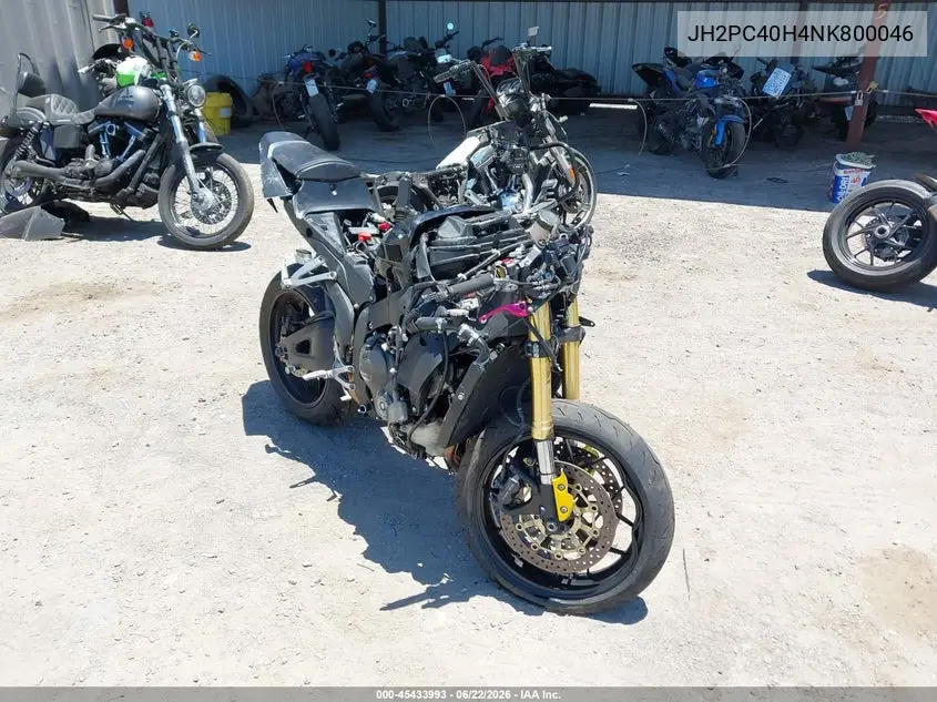 2022 Honda Cbr600 Rr VIN: JH2PC40H4NK800046 Lot: 45433993