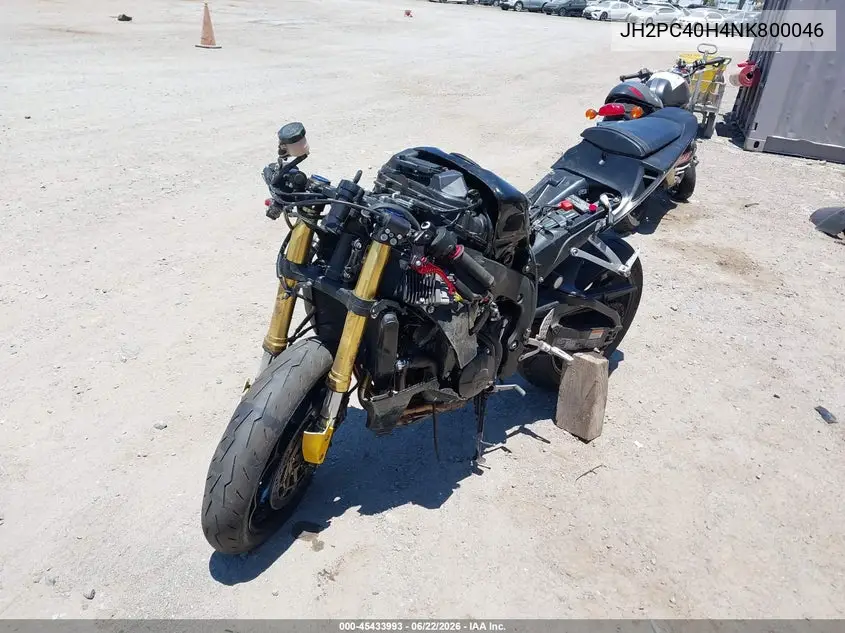 2022 Honda Cbr600 Rr VIN: JH2PC40H4NK800046 Lot: 45433993