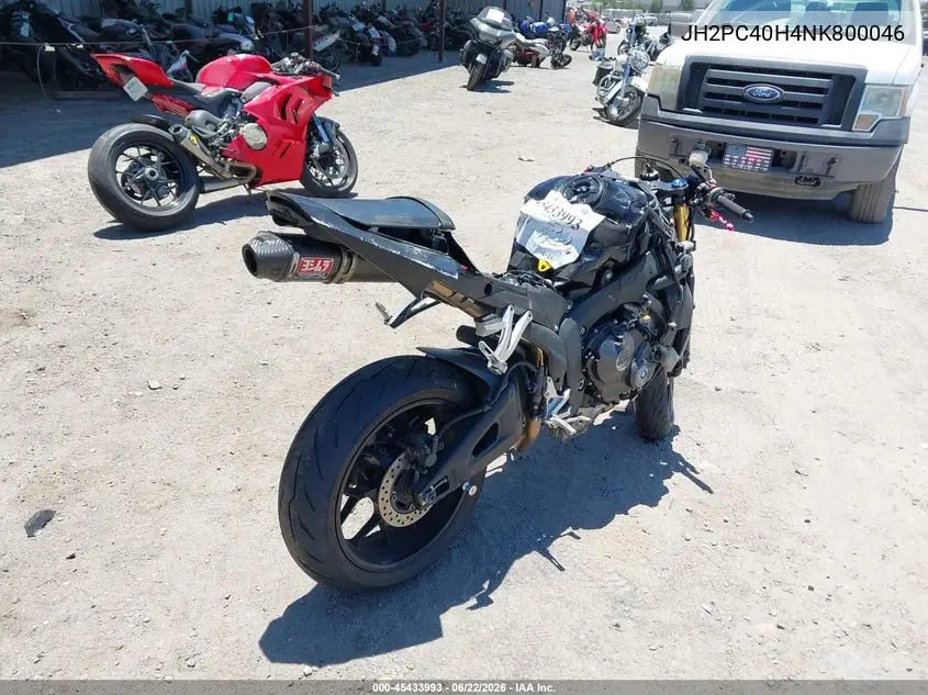 2022 Honda Cbr600 Rr VIN: JH2PC40H4NK800046 Lot: 45433993