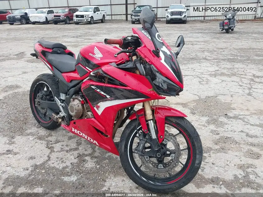 2023 Honda Cbr500 Ra VIN: MLHPC6252P5400492 Lot: 44994511