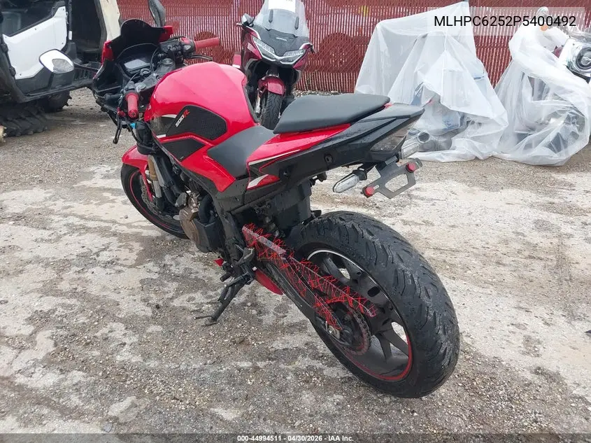 2023 Honda Cbr500 Ra VIN: MLHPC6252P5400492 Lot: 44994511