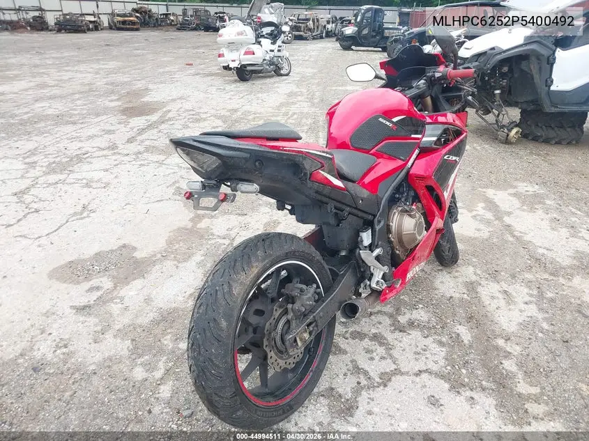 2023 Honda Cbr500 Ra VIN: MLHPC6252P5400492 Lot: 44994511