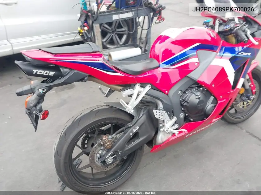2023 Honda Cbr600 Ra VIN: JH2PC4089PK700026 Lot: 45133410