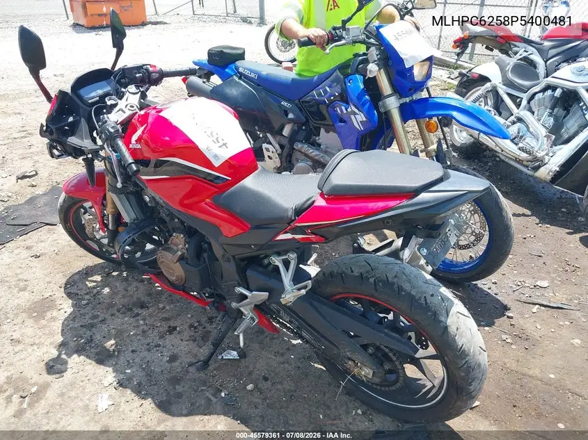 2023 Honda Cbr500 Ra VIN: MLHPC6258P5400481 Lot: 45579361