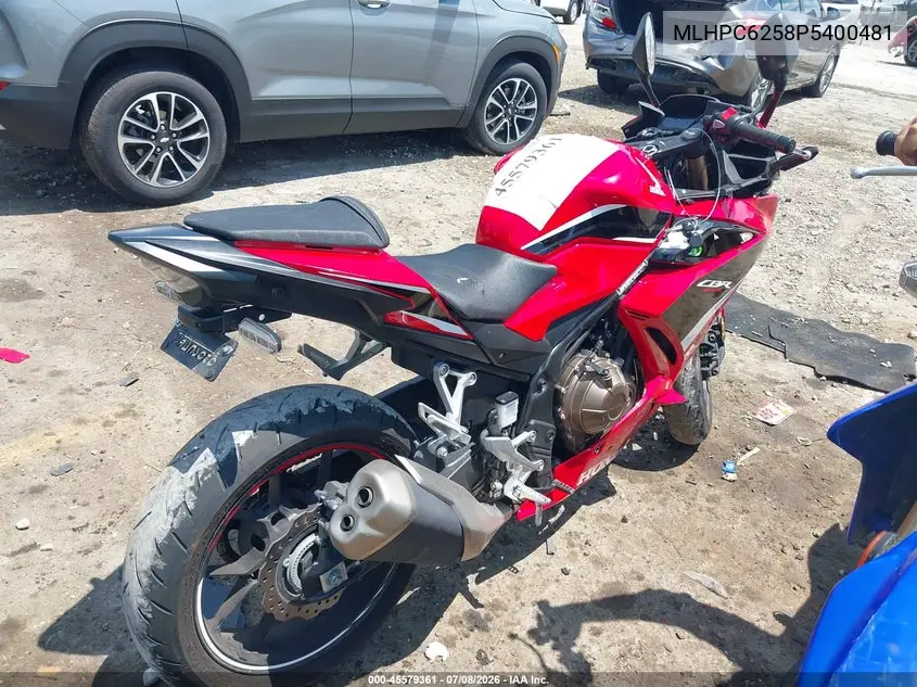 2023 Honda Cbr500 Ra VIN: MLHPC6258P5400481 Lot: 45579361
