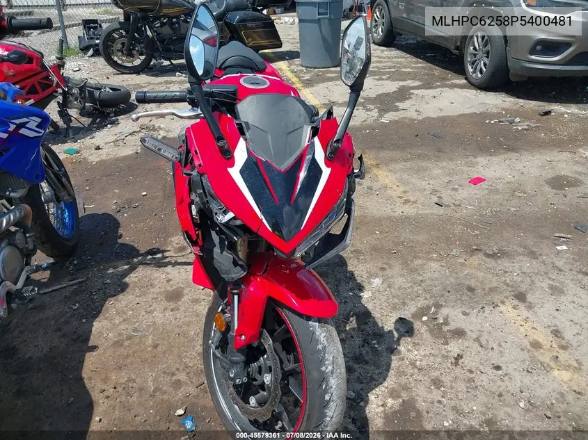 2023 Honda Cbr500 Ra VIN: MLHPC6258P5400481 Lot: 45579361