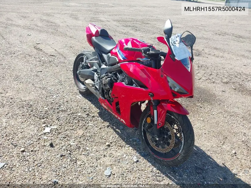 2024 Honda Cbr650 R VIN: MLHRH1557R5000424 Lot: 45260425