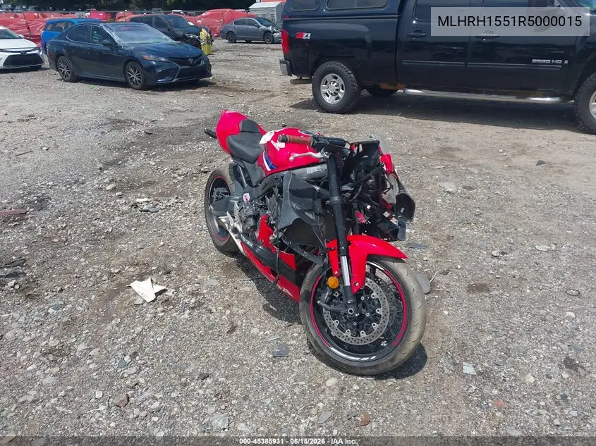 2024 Honda Cbr650 R VIN: MLHRH1551R5000015 Lot: 45385931