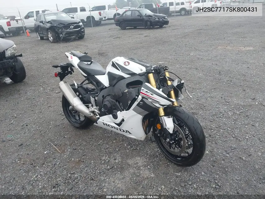 2025 Honda Cbr1000 Rr VIN: JH2SC7717SK800431 Lot: 45038455