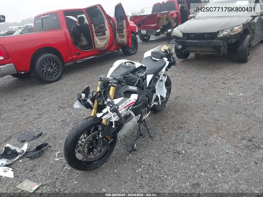 2025 Honda Cbr1000 Rr VIN: JH2SC7717SK800431 Lot: 45038455
