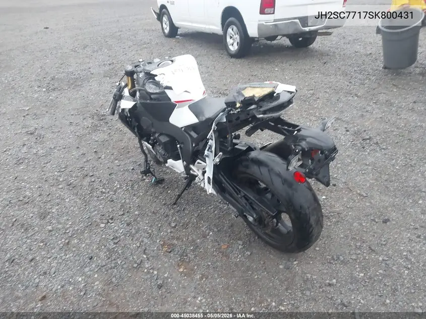 2025 Honda Cbr1000 Rr VIN: JH2SC7717SK800431 Lot: 45038455
