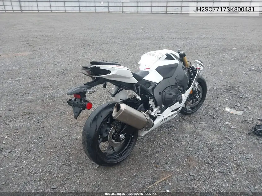 2025 Honda Cbr1000 Rr VIN: JH2SC7717SK800431 Lot: 45038455