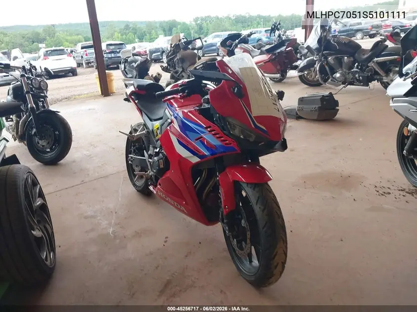 2025 Honda Cbr500 Ra VIN: MLHPC7051S5101111 Lot: 45256717