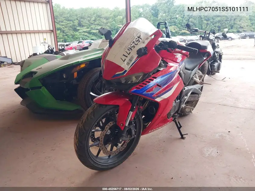 2025 Honda Cbr500 Ra VIN: MLHPC7051S5101111 Lot: 45256717
