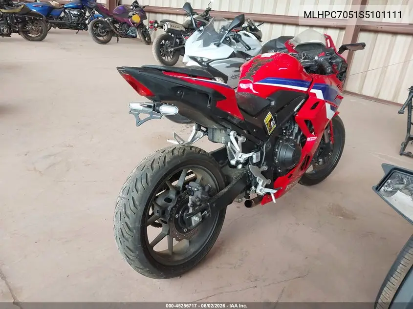 2025 Honda Cbr500 Ra VIN: MLHPC7051S5101111 Lot: 45256717