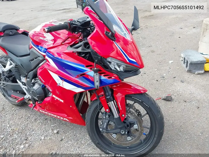 2025 Honda Cbr500 Ra VIN: MLHPC7056S5101492 Lot: 45430880