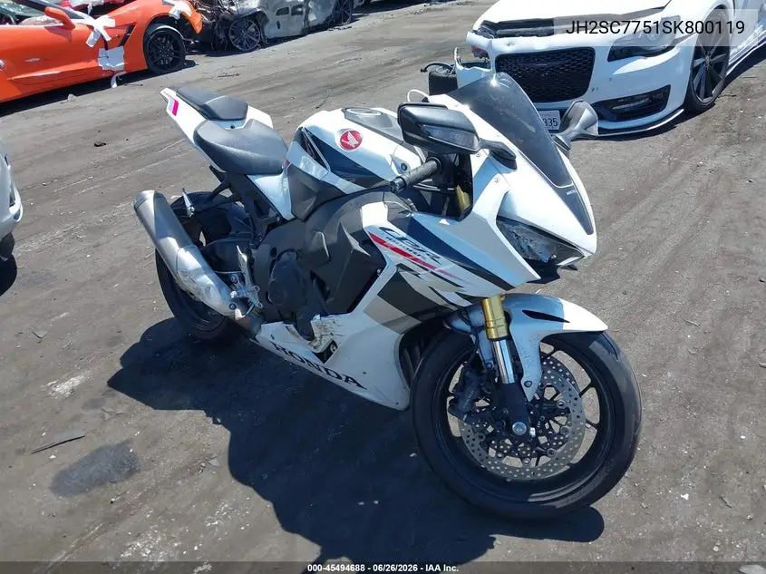 2025 Honda Cbr1000 Ra VIN: JH2SC7751SK800119 Lot: 45494688
