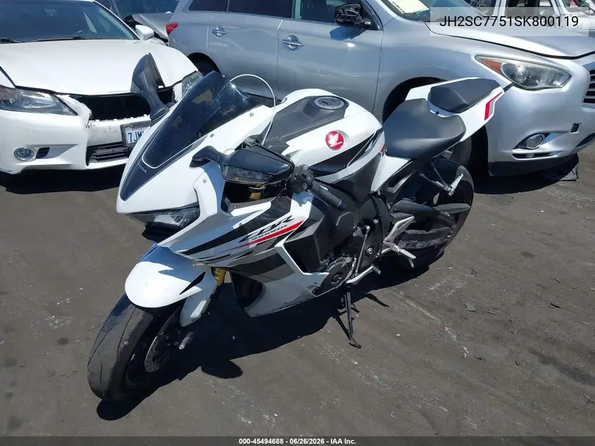2025 Honda Cbr1000 Ra VIN: JH2SC7751SK800119 Lot: 45494688