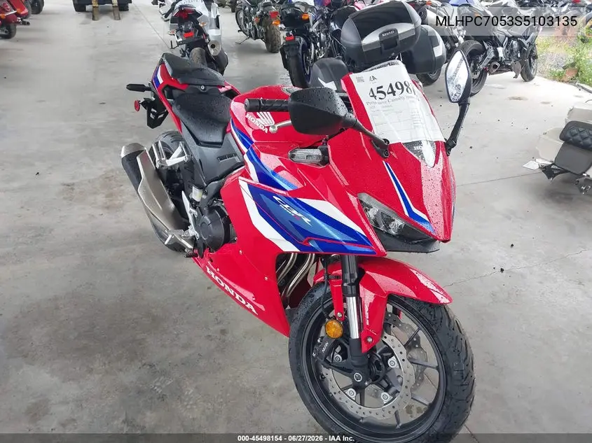 2025 Honda Cbr500 Ra VIN: MLHPC7053S5103135 Lot: 45498154