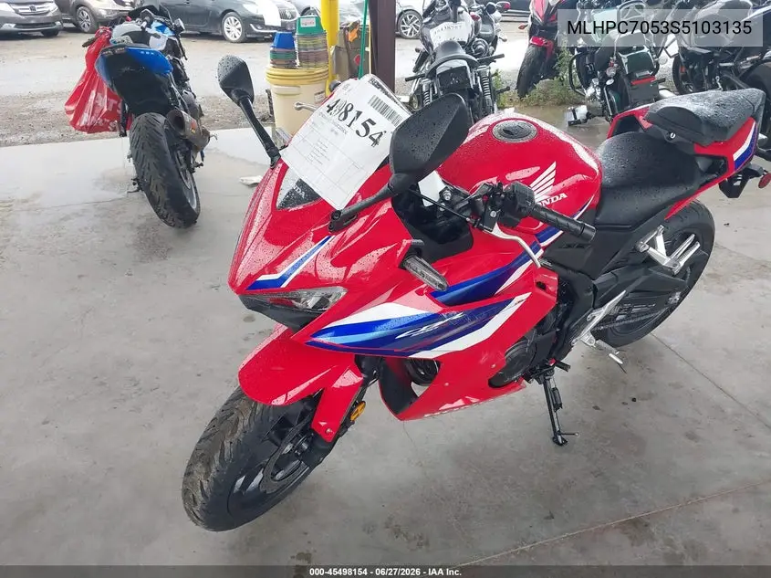 2025 Honda Cbr500 Ra VIN: MLHPC7053S5103135 Lot: 45498154