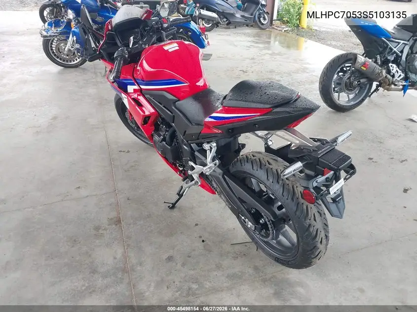 2025 Honda Cbr500 Ra VIN: MLHPC7053S5103135 Lot: 45498154