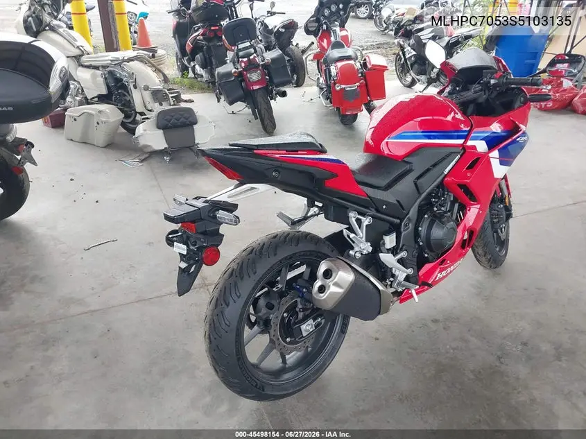 2025 Honda Cbr500 Ra VIN: MLHPC7053S5103135 Lot: 45498154